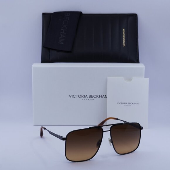 Victoria Beckham VB240S 001 Square Sunglasses – Black/Brown - Picture 1 of 10